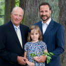 King Harald, Crown Prince Haakon and Princess Ingrid Alexandra, 28 August 2009. Hand out picture from The Royal Court. For editorial use only - not for sale. Photo: Morten Brun, The Royal Court